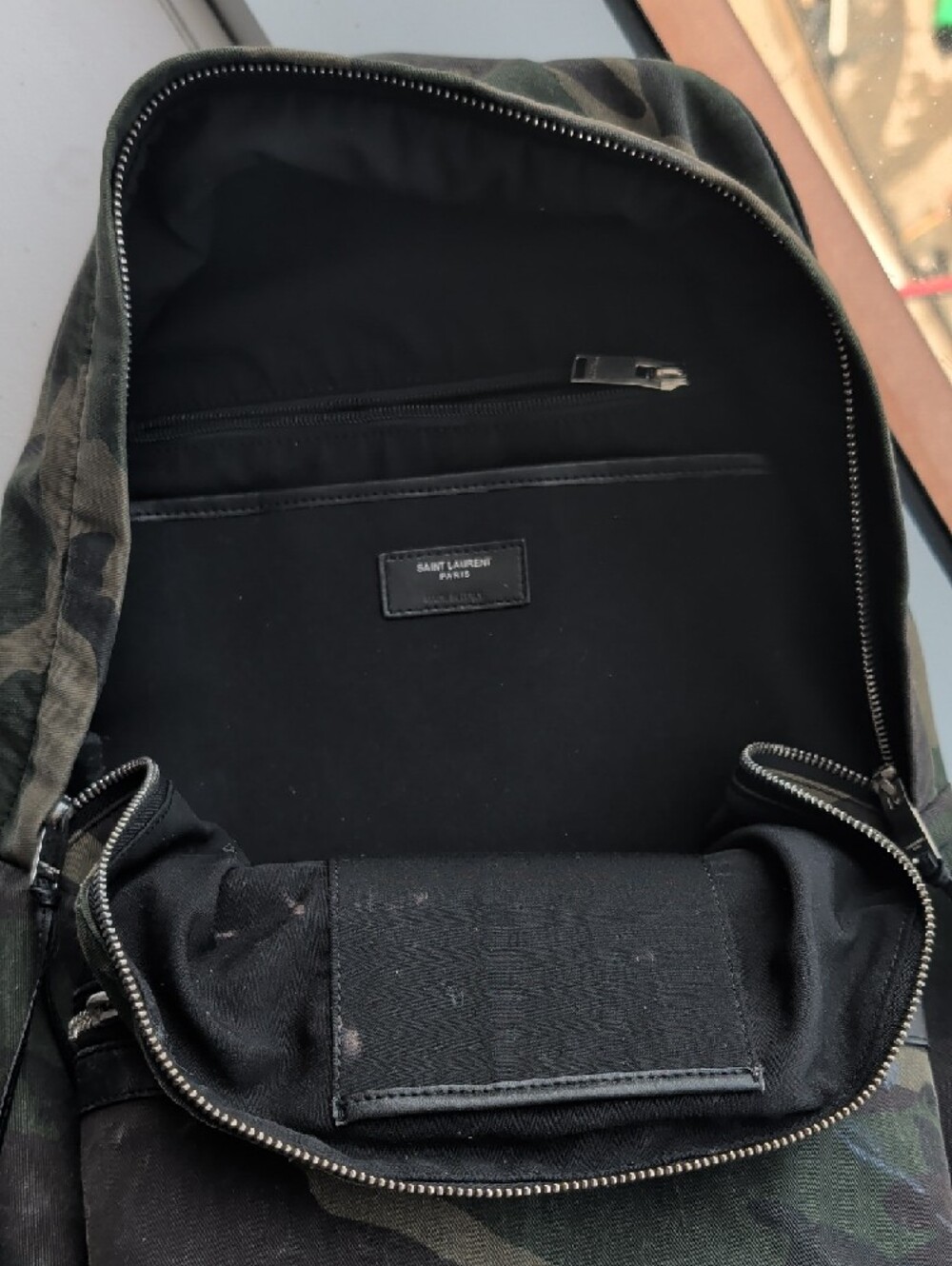 Saint Laurent Camouflage Backpack in Black and Green - Picture 6 of 10
